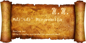 Máté Mirandella névjegykártya